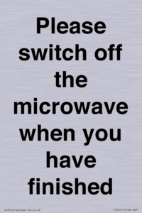 Please switch off the microwave when you have finished